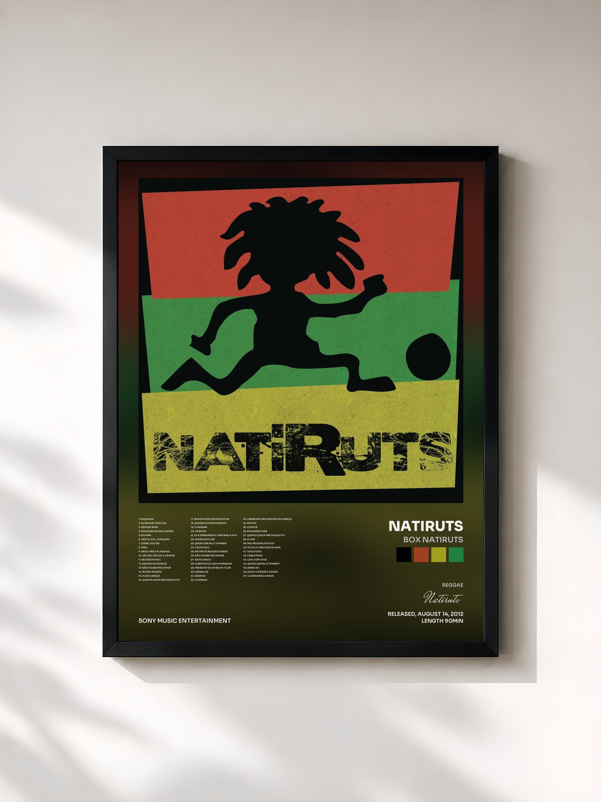 #noir Tableau de l'album Box Natiruts de Natiruts, cadre noir, imprimé et encadré en France