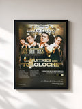 #noir Tableau de l'album Los Buitres Con Tololoche de Los Buitres De Culiacan Sinaloa, cadre noir, imprimé et encadré en France