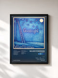 #noir Tableau de l'album Goodnight de William Fitzsimmons, cadre noir, imprimé et encadré en France