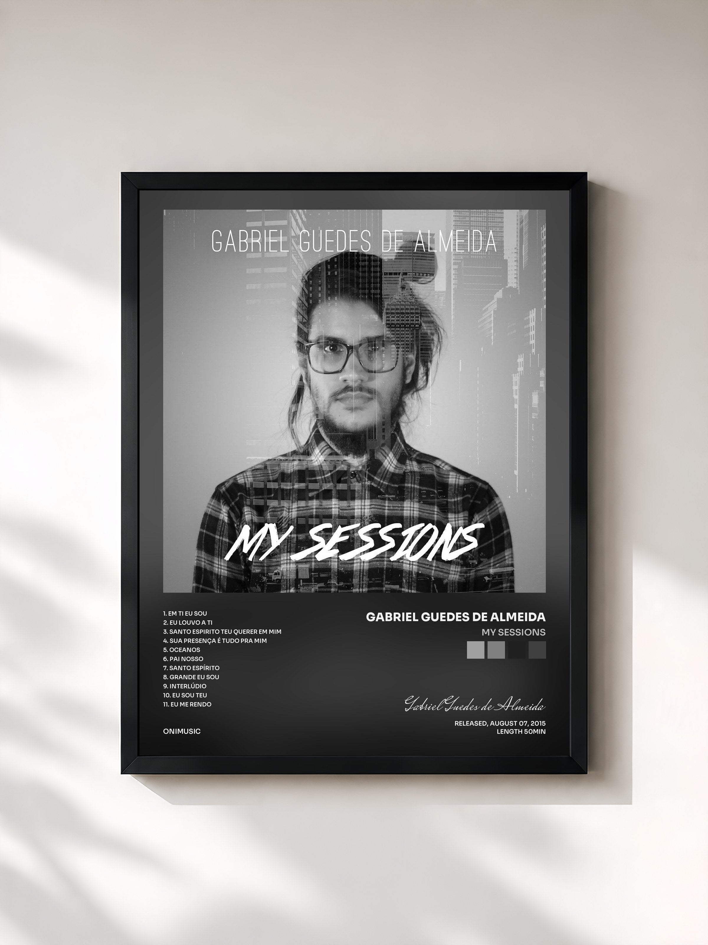 #noir Tableau de l'album My Sessions de Gabriel Guedes de Almeida, cadre noir, imprimé et encadré en France