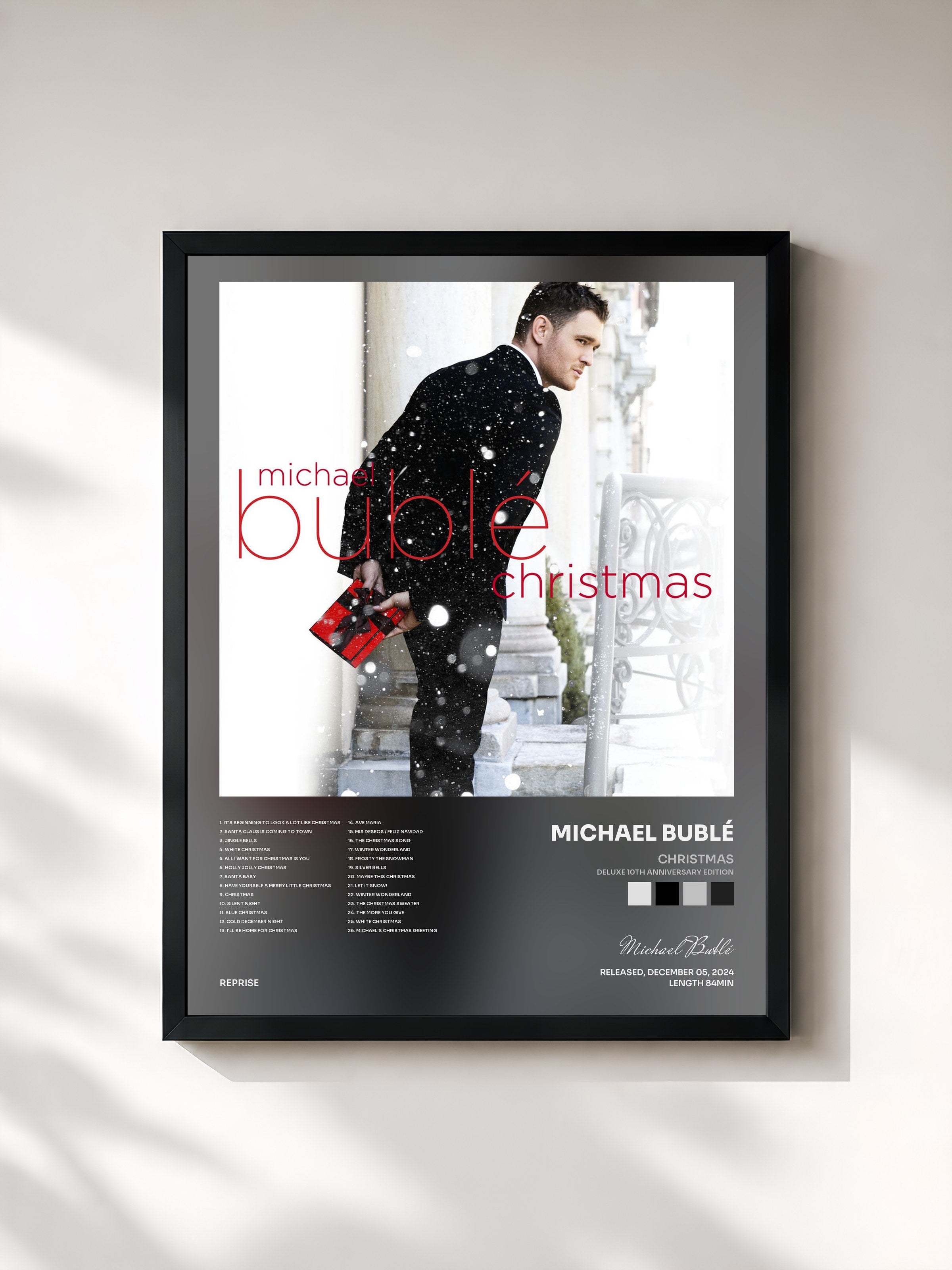 #noir Tableau de l'album Christmas (Deluxe 10th Anniversary Edition) de Michael Bublé, cadre noir, imprimé et encadré en France