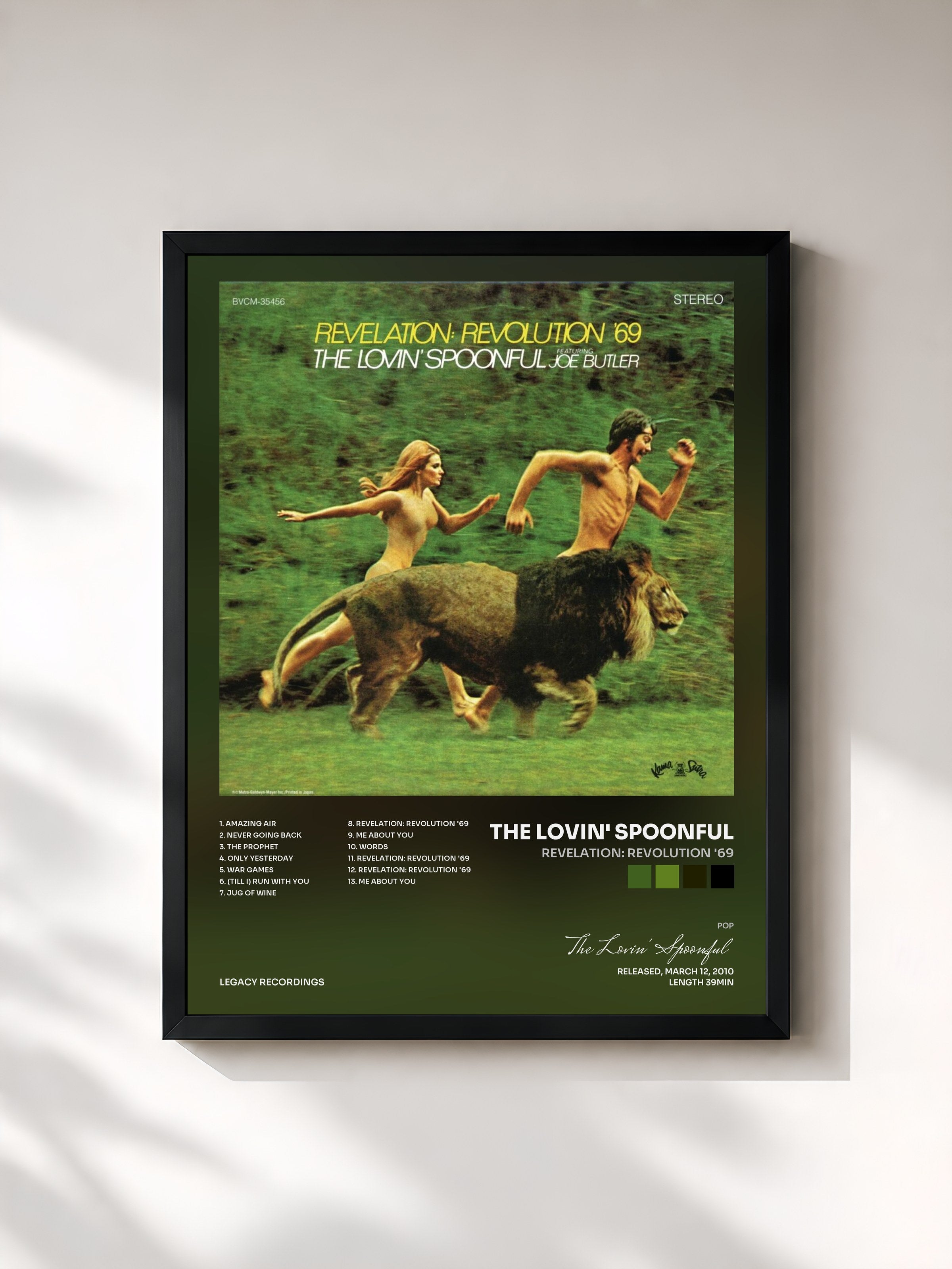 #noir Tableau de l'album Revelation: Revolution '69 de The Lovin' Spoonful, cadre noir, imprimé et encadré en France