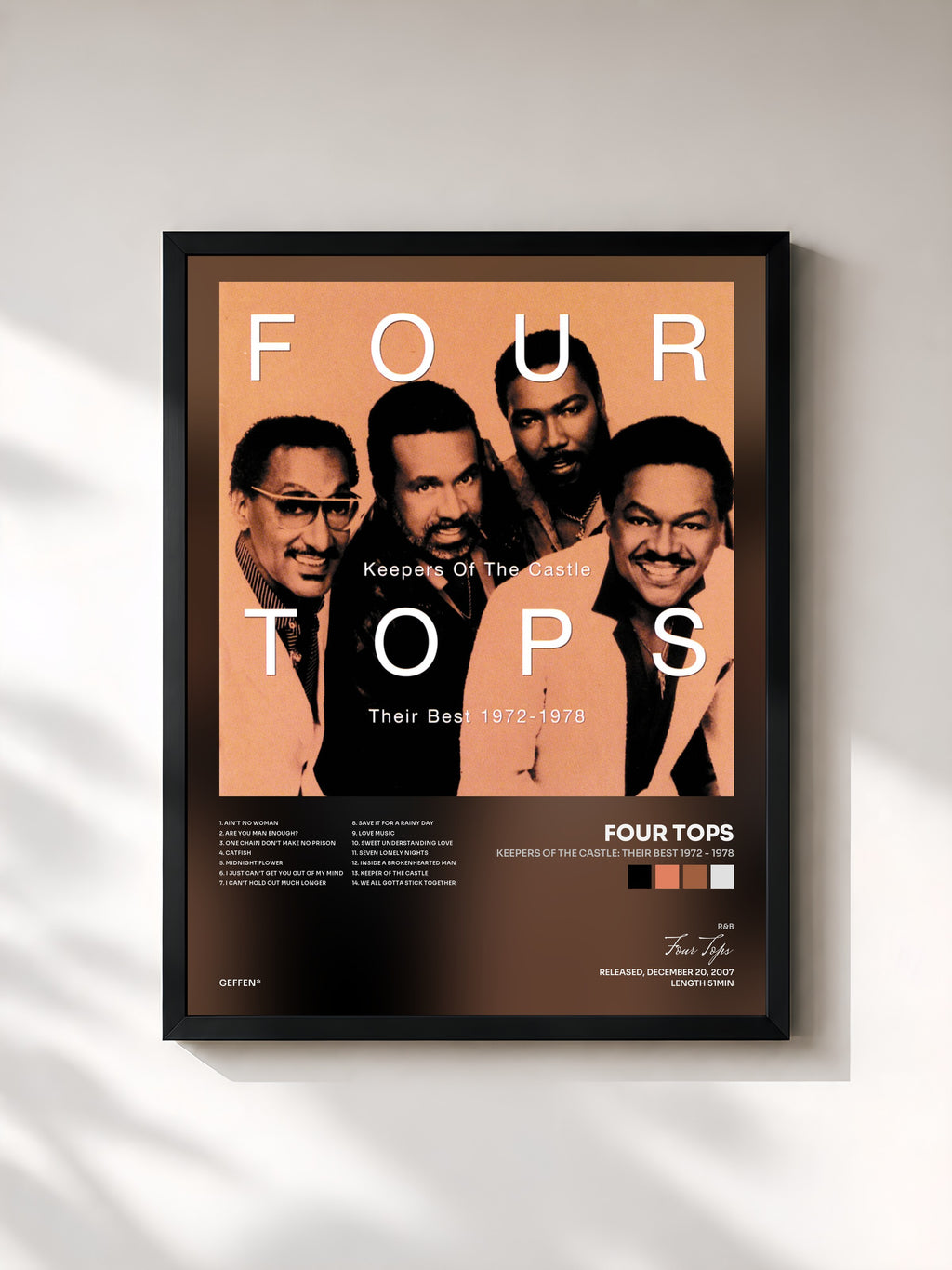#noir Tableau de l'album Keepers Of The Castle: Their Best 1972 - 1978 de Four Tops, cadre noir, imprimé et encadré en France