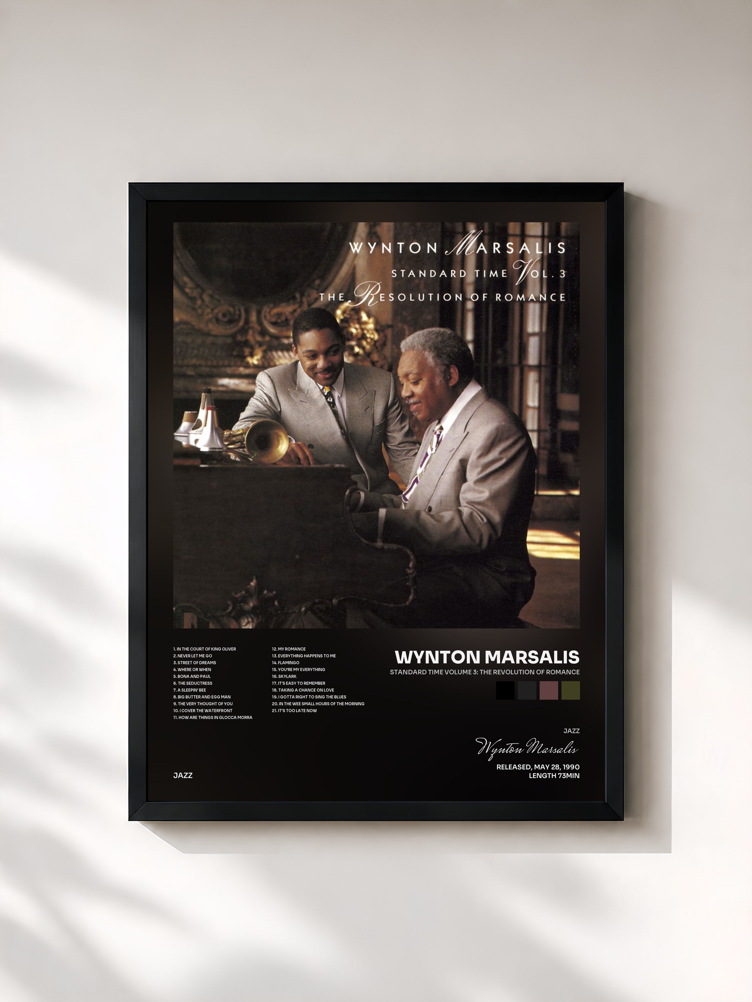 #noir Tableau de l'album Standard time volume 3: The revolution of romance de Wynton Marsalis, cadre noir, imprimé et encadré en France