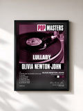 #noir Tableau de l'album Pop Masters: Lullaby de Olivia Newton-John, cadre noir, imprimé et encadré en France