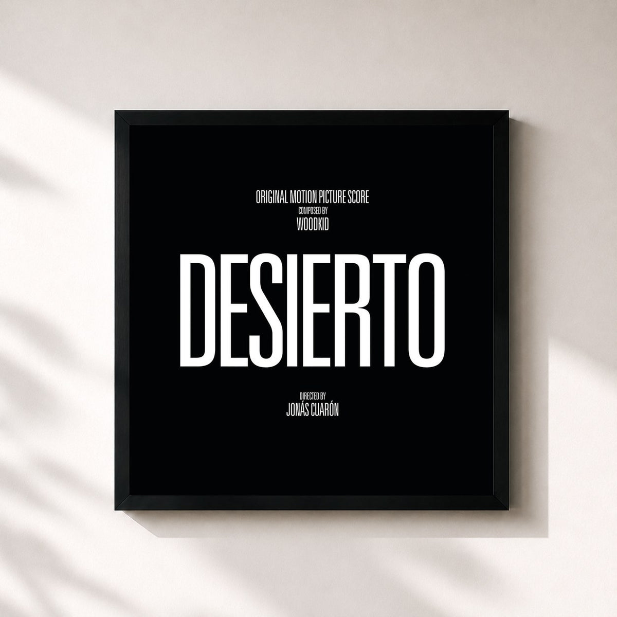 #noir Tableau carré de l'album Desierto (Original Motion Picture Score) de Woodkid, cadre noir 32x32 cm