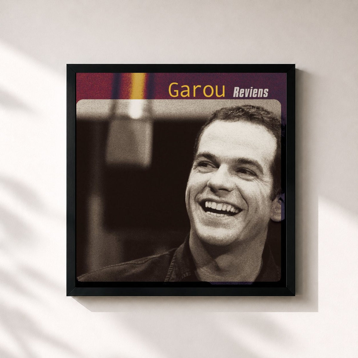#noir Reviens by Garou as a square framed art print, black 32x32 cm frame