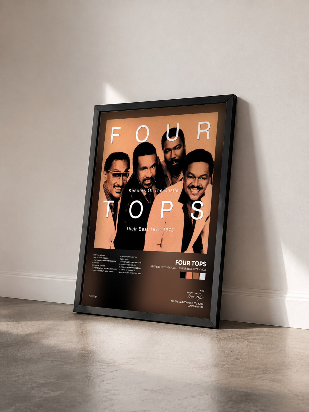 #noir Tableau de l'album Keepers Of The Castle: Their Best 1972 - 1978 de Four Tops vu de trois quarts, cadre noir