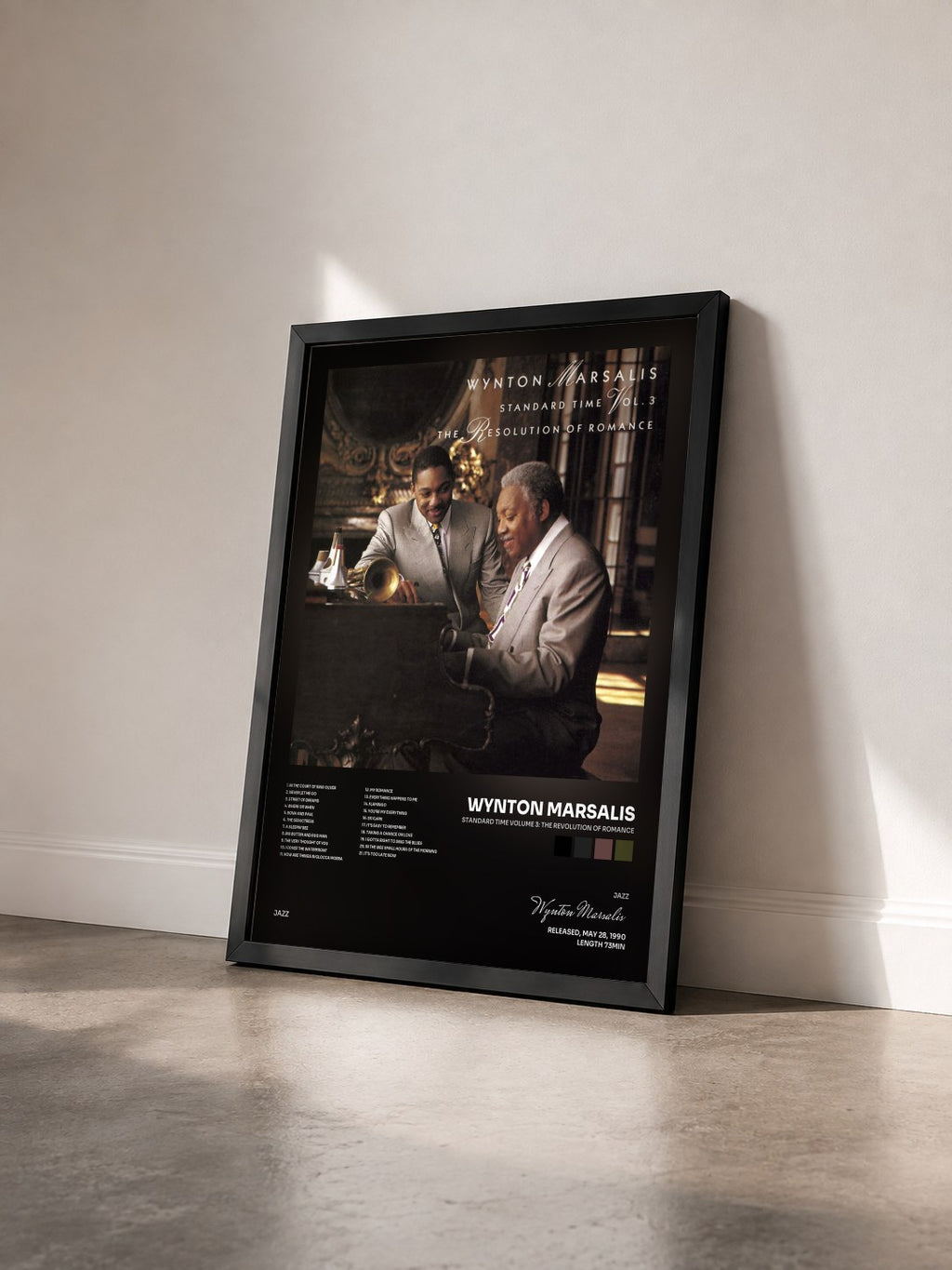 #noir Standard time volume 3: The revolution of romance von Wynton Marsalis als gerahmter Kunstdruck von schräg gesehen, schwarzer Rahmen