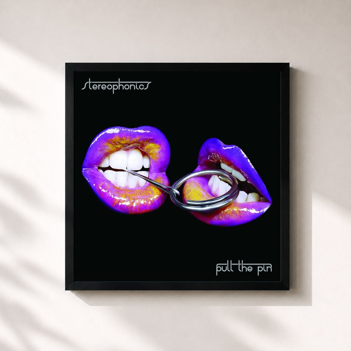 #noir Pull The Pin di Stereophonics in stampa quadrata incorniciata, cornice nera 32x32 cm