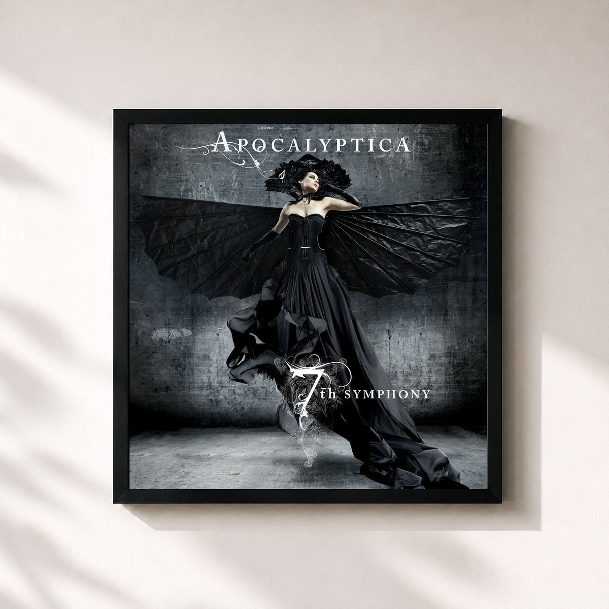 #noir 7th Symphony di Apocalyptica in stampa quadrata incorniciata, cornice nera 32x32 cm