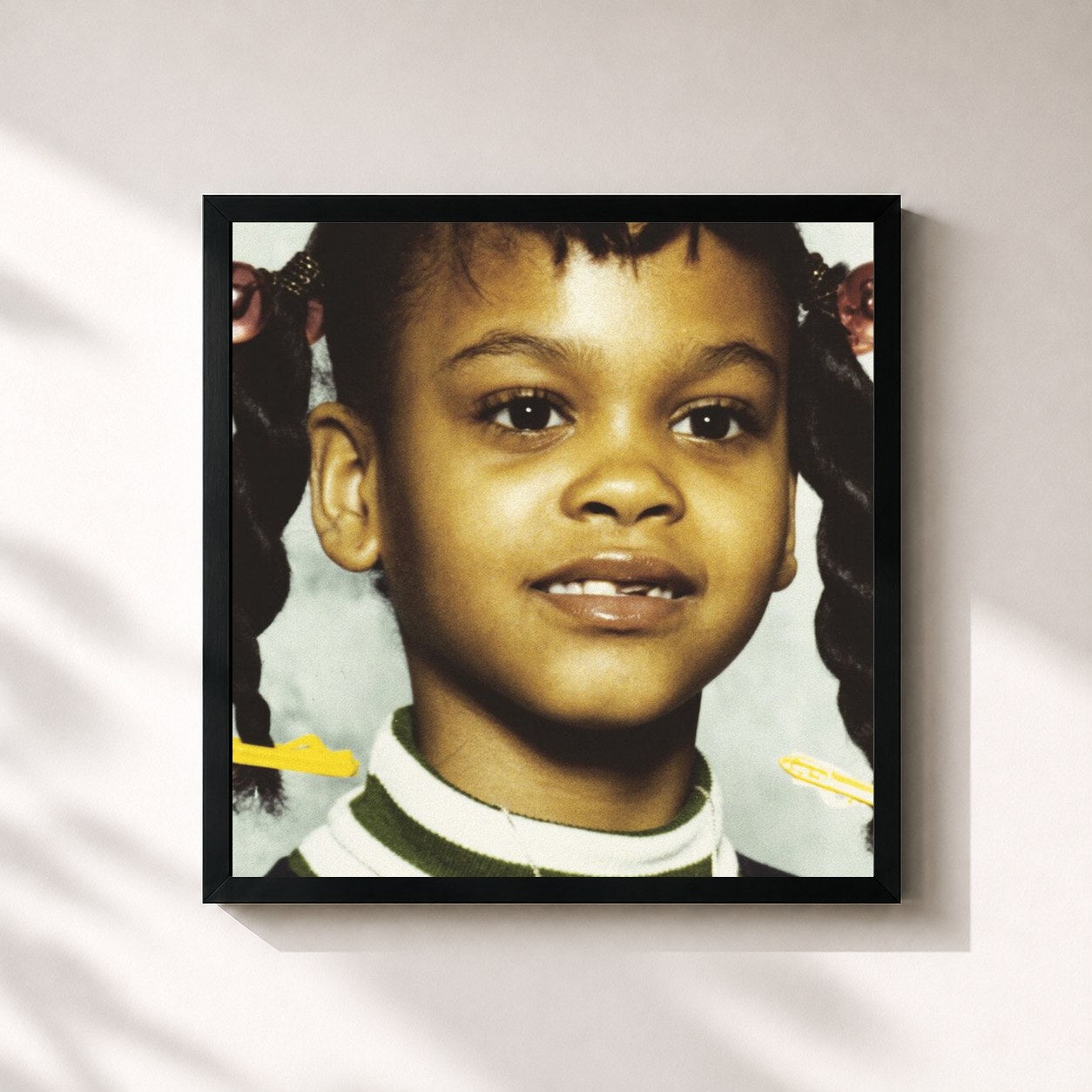 #noir Tableau carré de l'album Beautifully Human: Words and Sounds Vol. 2 de Jill Scott, cadre noir 32x32 cm
