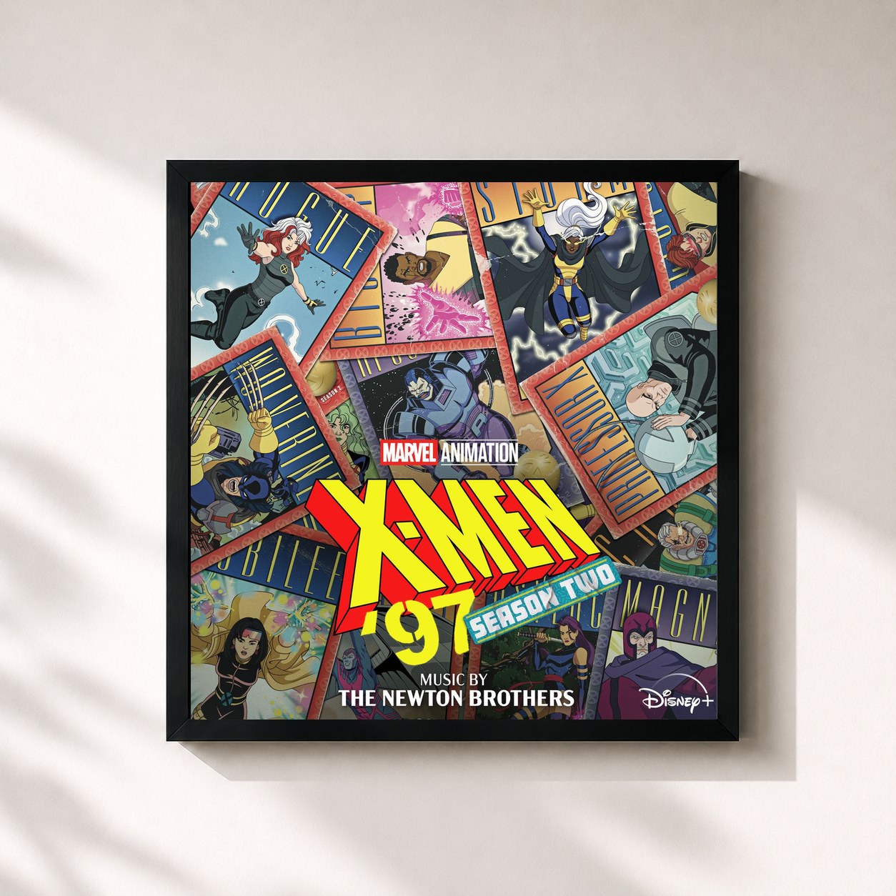 #noir Tableau carré de l'album X-Men '97: Season Two (Original Soundtrack) de The Newton Brothers, cadre noir 32x32 cm