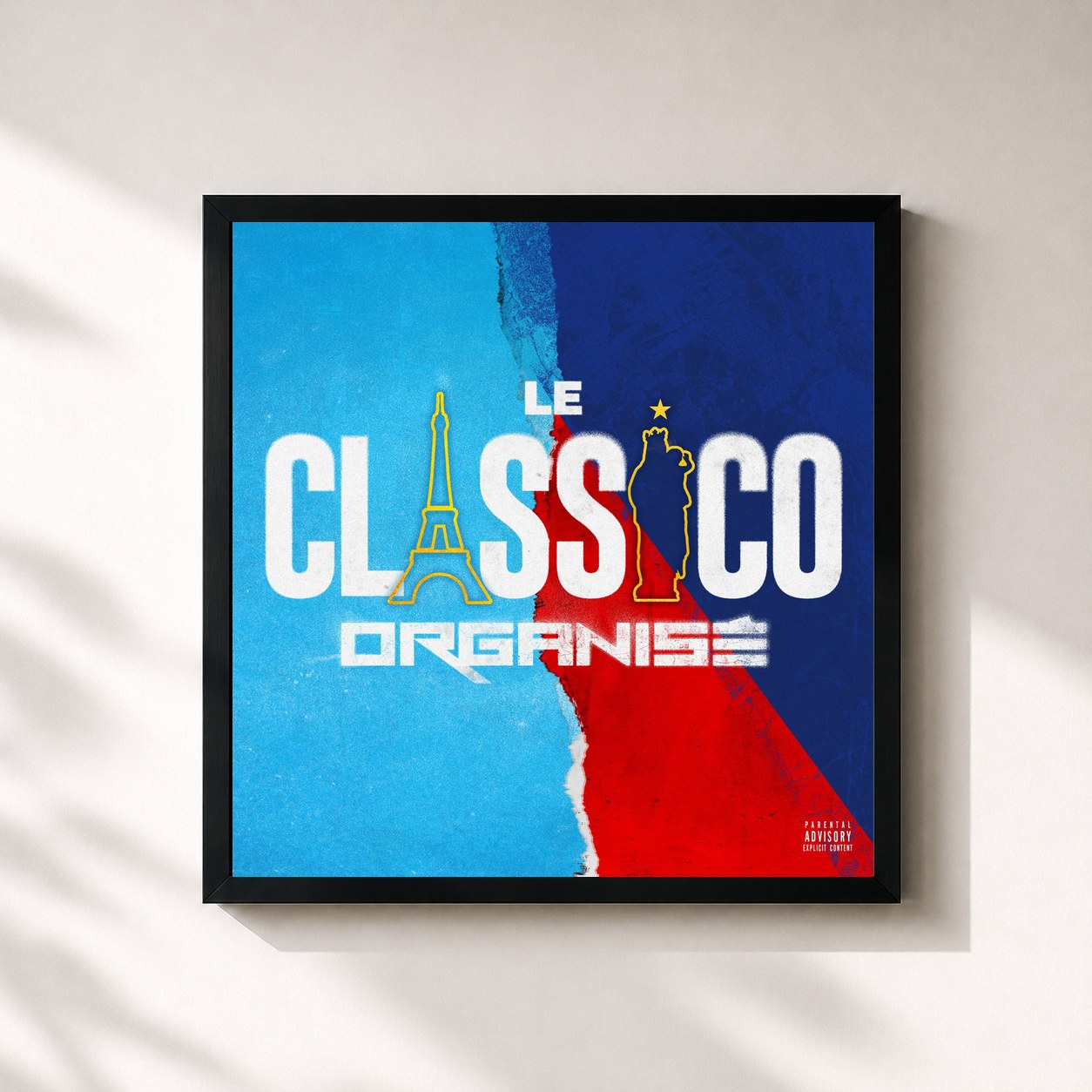 #noir Tableau carré de l'album Le classico organisé de Le classico organisé, cadre noir 32x32 cm