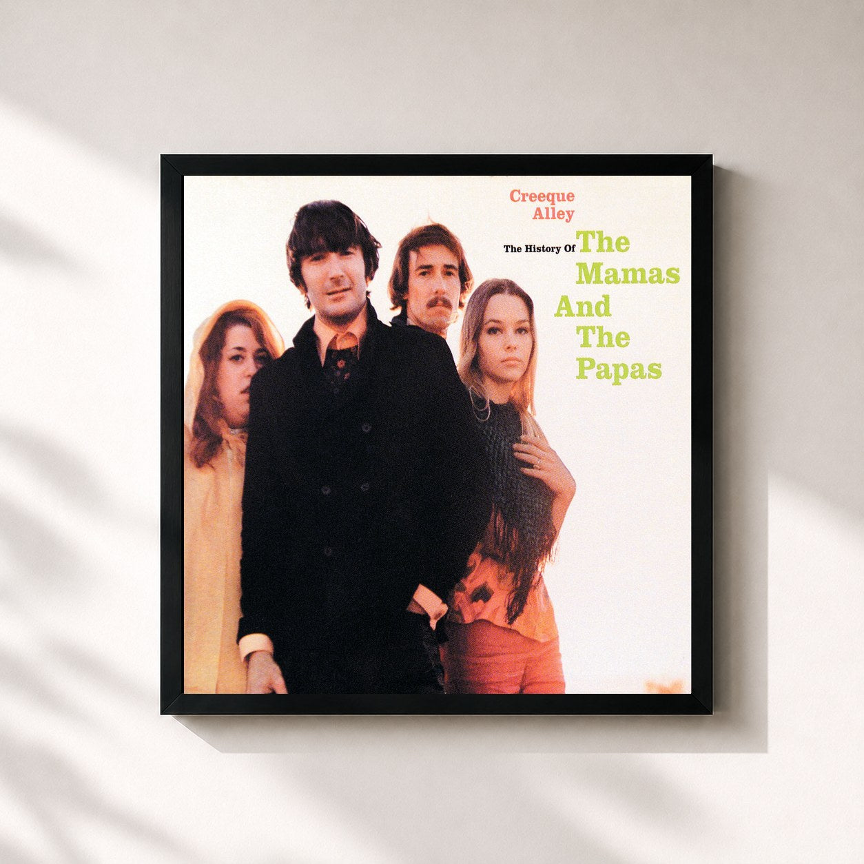 #noir Tableau carré de l'album Creeque Alley - The History Of The Mamas And The Papas de The Mamas & The Papas, cadre noir 32x32 cm