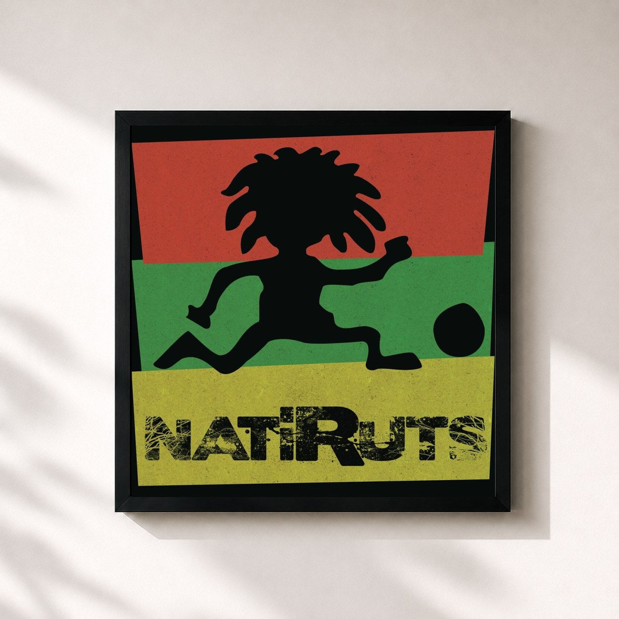 #noir Tableau carré de l'album Box Natiruts de Natiruts, cadre noir 32x32 cm