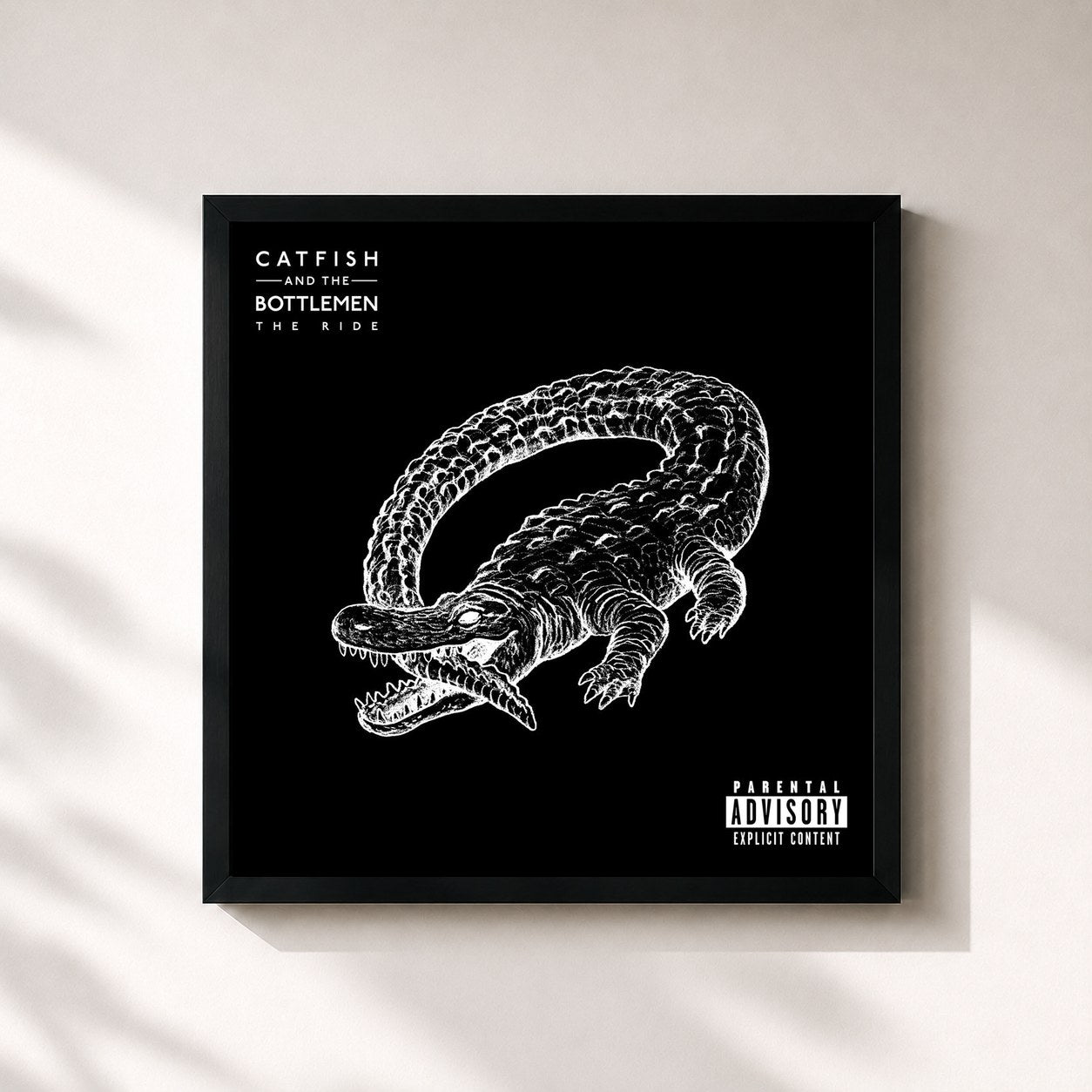 #noir Tableau carré de l'album The Ride de Catfish and the Bottlemen, cadre noir 32x32 cm