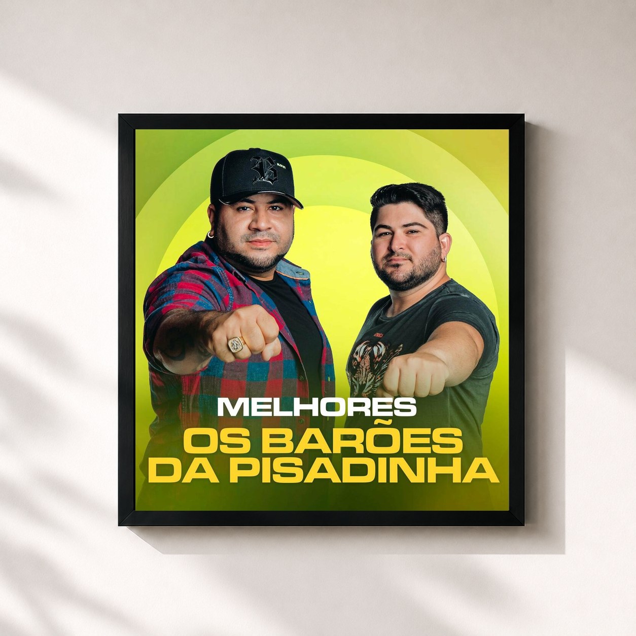 #noir Tableau carré de l'album Melhores Os Barões da Pisadinha de Os Barões Da Pisadinha, cadre noir 32x32 cm