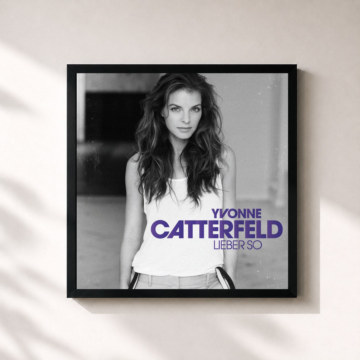 #noir Tableau carré de l'album Lieber so de Yvonne Catterfeld, cadre noir 32x32 cm