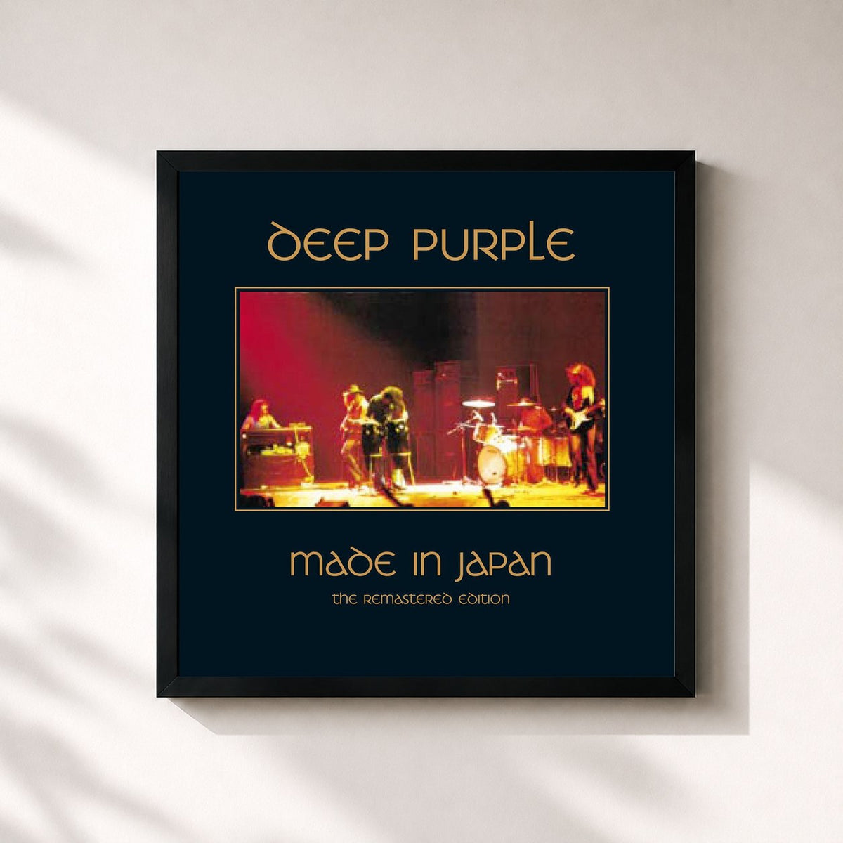 #noir Tableau carré de l'album Made In Japan de Deep Purple, cadre noir 32x32 cm