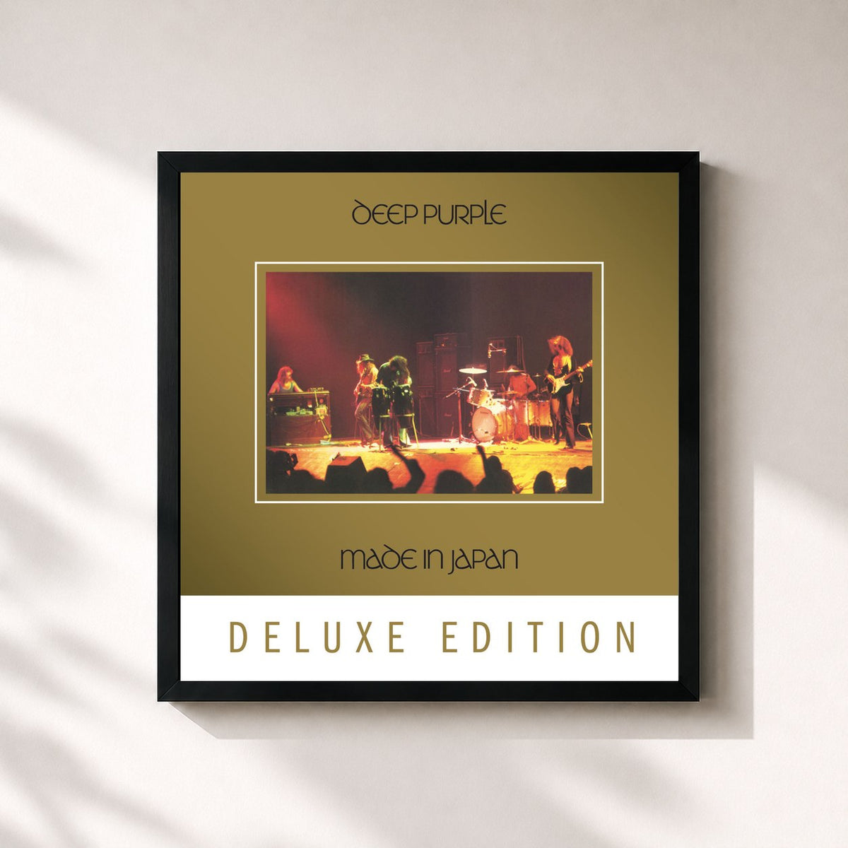 #noir Tableau carré de l'album Made In Japan (Deluxe / 2014 Remaster) de Deep Purple, cadre noir 32x32 cm