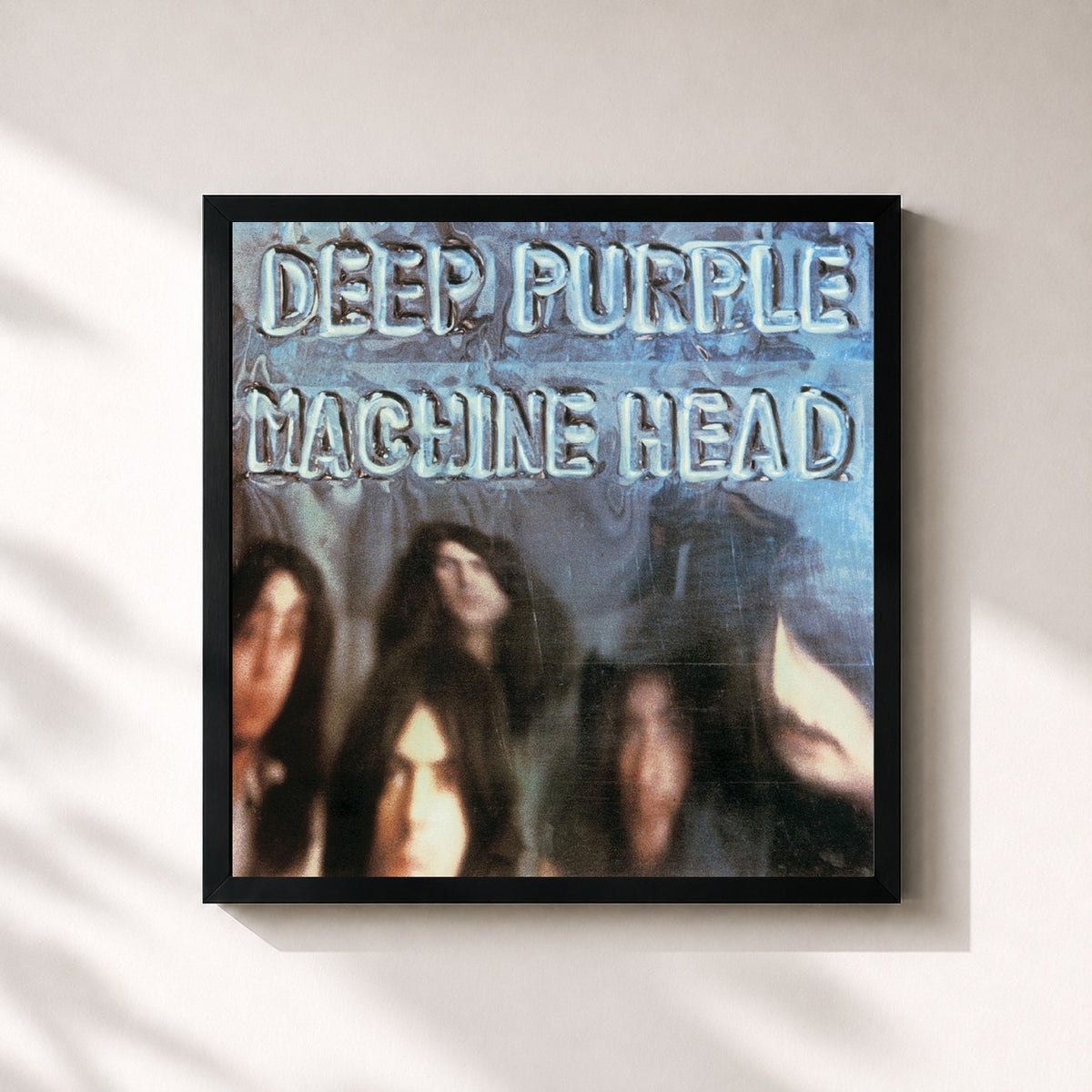 #noir Tableau carré de l'album Machine Head - 25th Anniversary Edition de Deep Purple, cadre noir 32x32 cm
