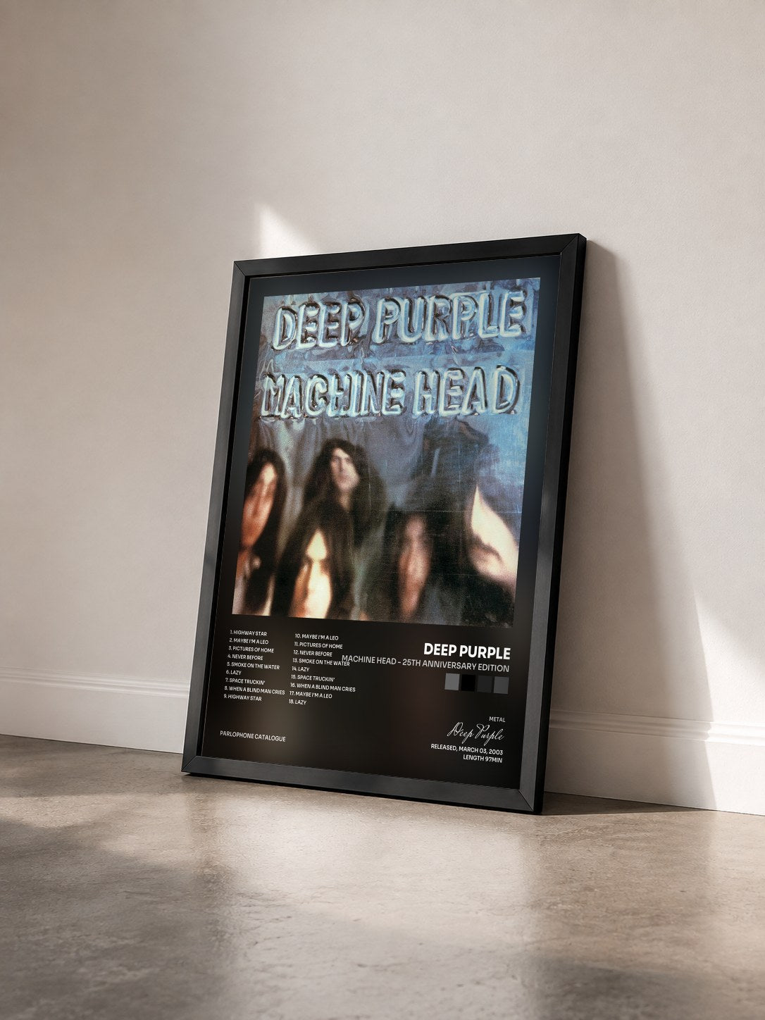 #noir Tableau de l'album Machine Head - 25th Anniversary Edition de Deep Purple vu de trois quarts, cadre noir