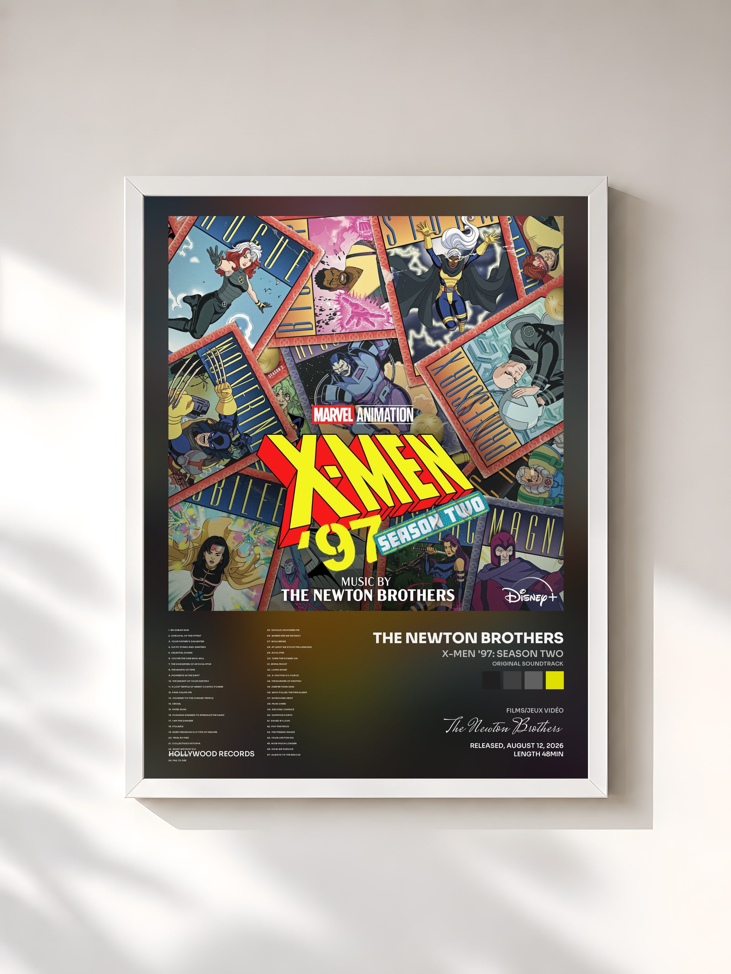 #blanc Tableau de l'album X-Men '97: Season Two (Original Soundtrack) de The Newton Brothers, cadre blanc, imprimé et encadré en France