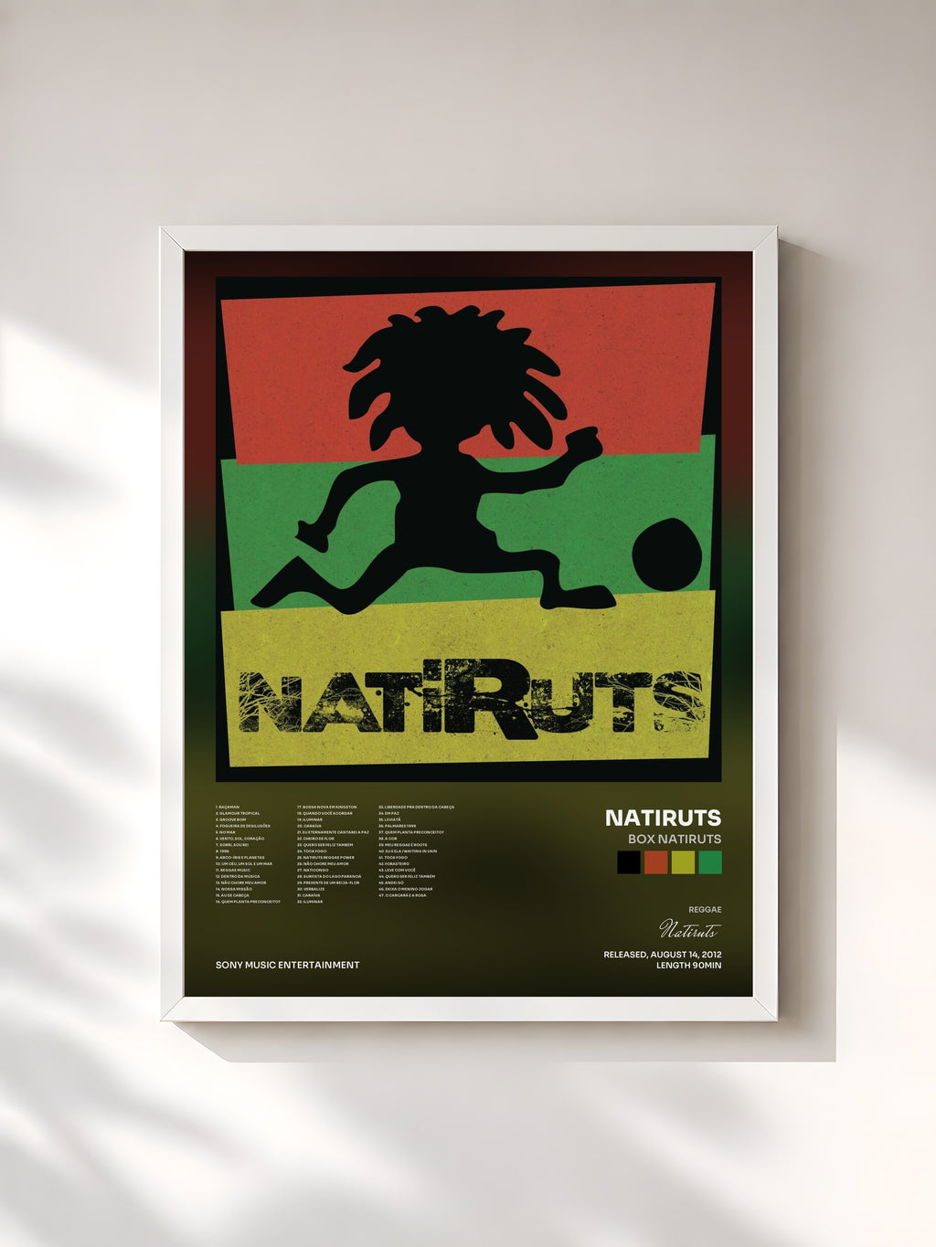 #blanc Tableau de l'album Box Natiruts de Natiruts, cadre blanc, imprimé et encadré en France