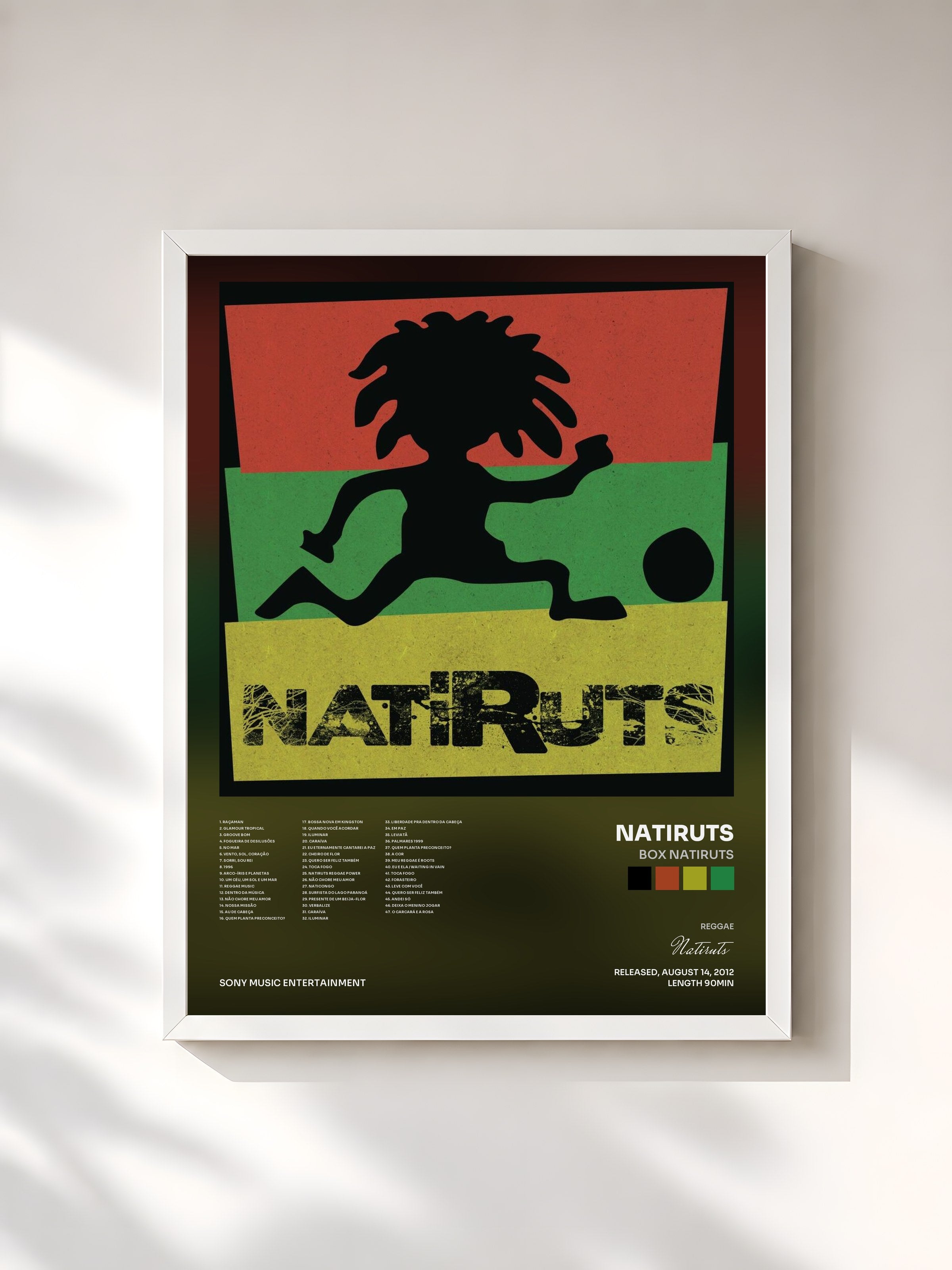 #blanc Tableau de l'album Box Natiruts de Natiruts, cadre blanc, imprimé et encadré en France
