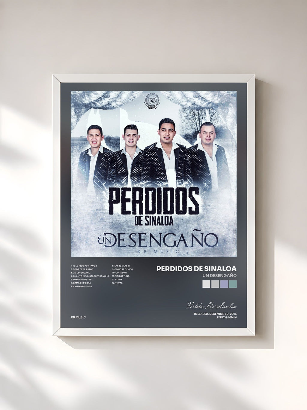 #blanc Un Desengaño by Perdidos De Sinaloa as a framed art print, white frame, printed and framed in France