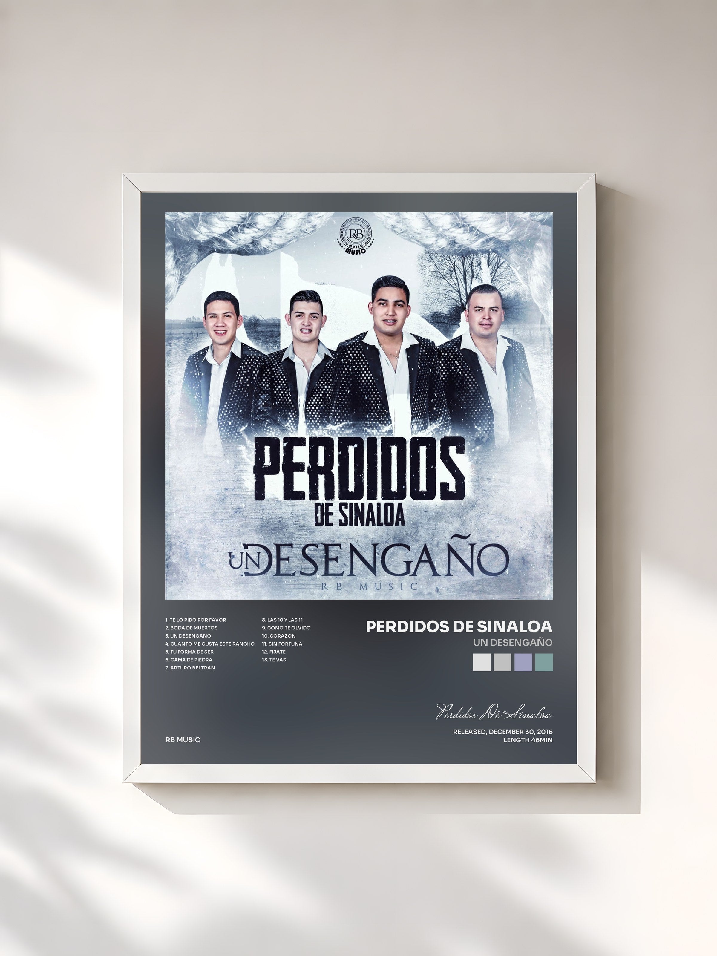 #blanc Tableau de l'album Un Desengaño de Perdidos De Sinaloa, cadre blanc, imprimé et encadré en France