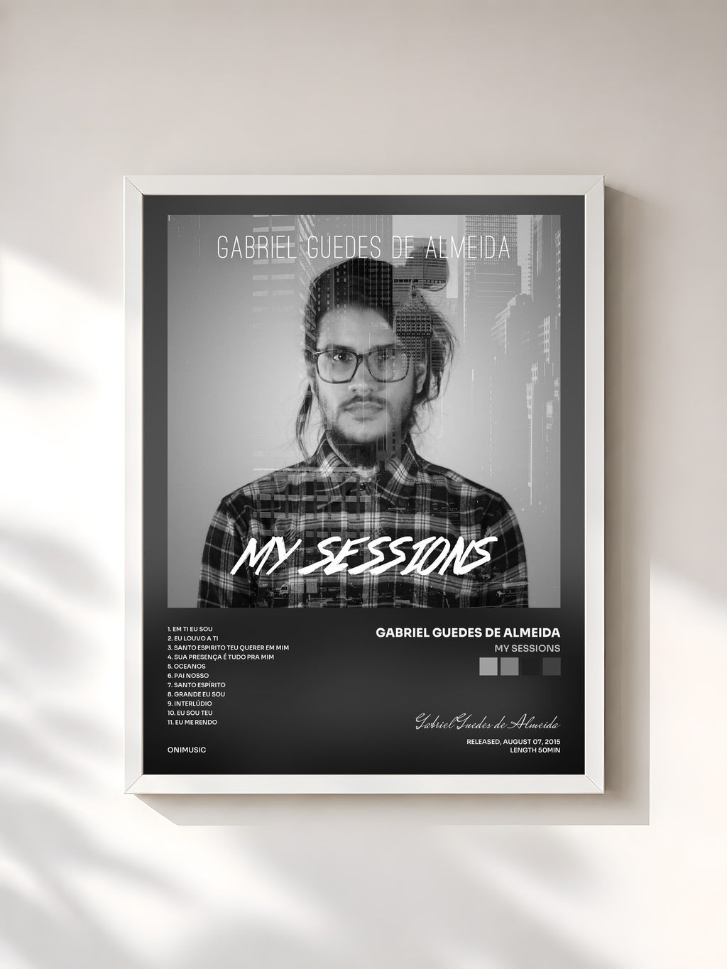 #blanc My Sessions by Gabriel Guedes de Almeida as a framed art print, white frame, printed and framed in France