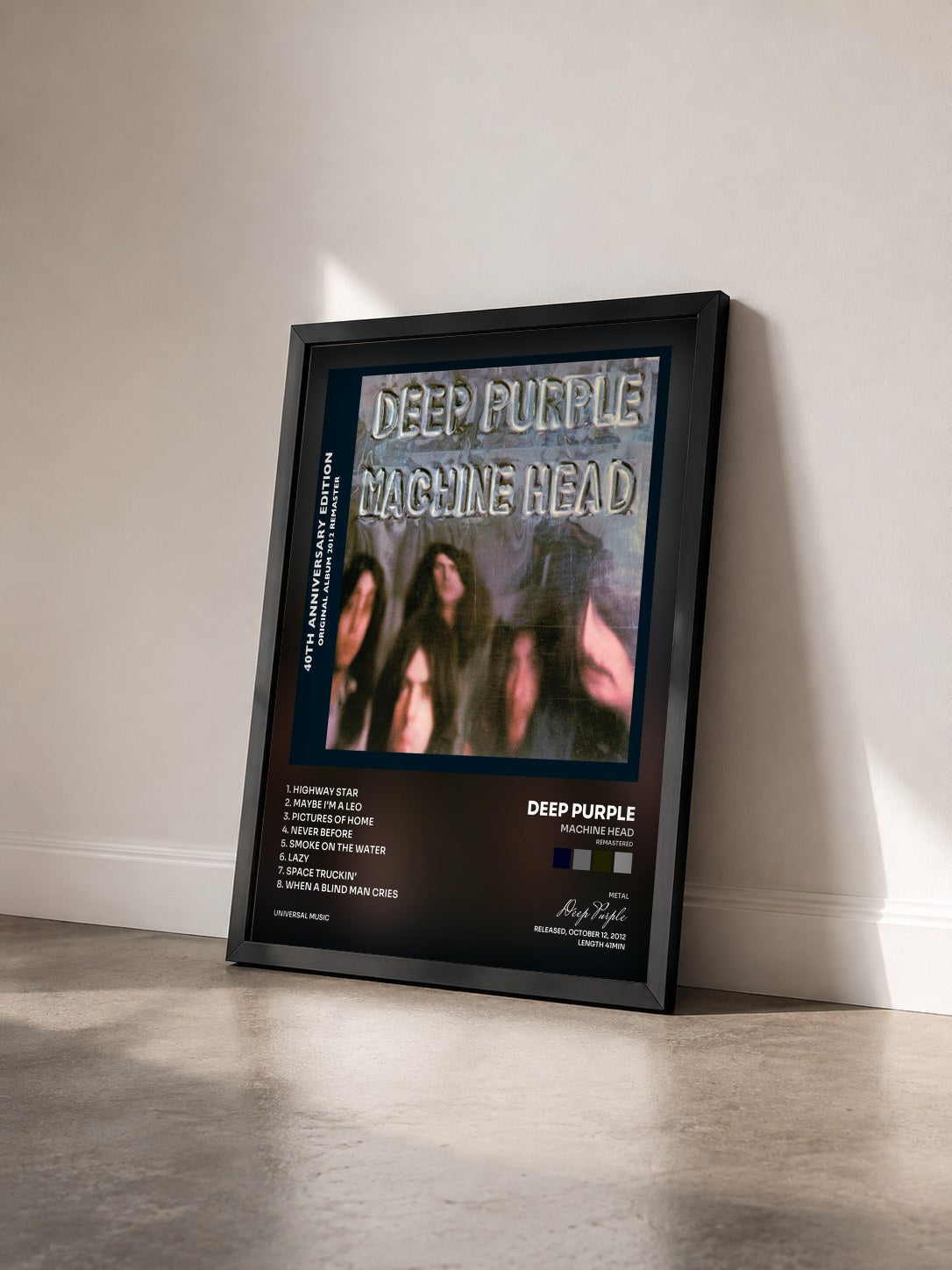 #noir Tableau de l'album Machine Head (Remastered) de Deep Purple vu de trois quarts, cadre noir