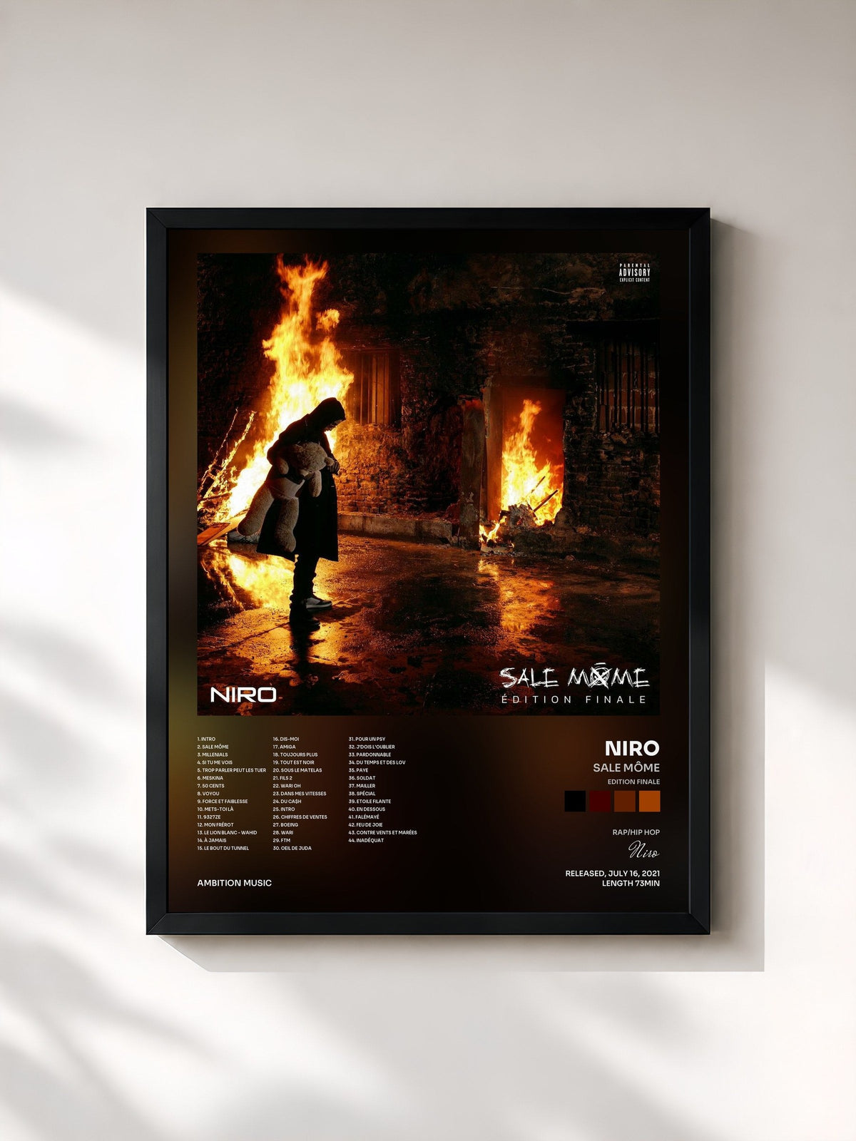 #noir Tableau de l'album Sale môme (Edition Finale) de Niro, cadre noir, imprimé et encadré en France