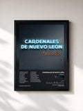 #noir Tableau de l'album Singles de Cardenales De Nuevo León, cadre noir, imprimé et encadré en France