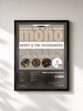 #noir Tableau de l'album A's, B's & EP's de Gerry & The Pacemakers, cadre noir, imprimé et encadré en France
