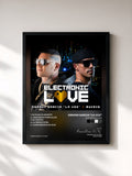 #noir Tableau de l'album Electronic Love de Osmani Garcia "La Voz", cadre noir, imprimé et encadré en France