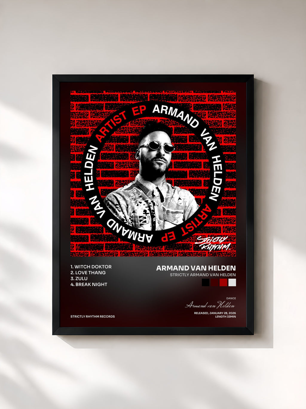 #noir Tableau de l'album Strictly Armand Van Helden de Armand van Helden, cadre noir, imprimé et encadré en France