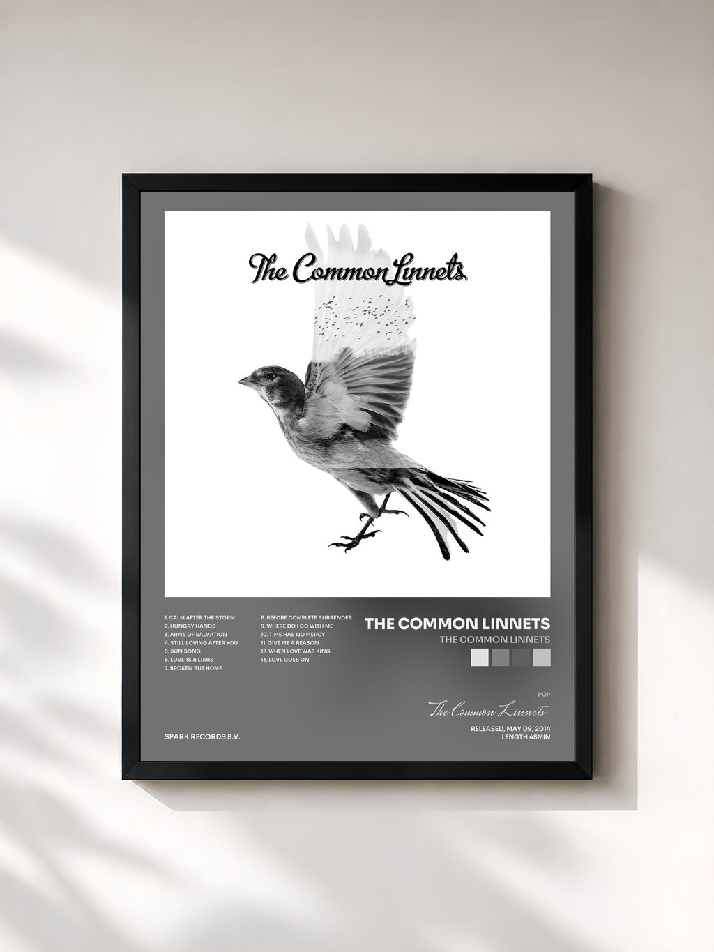 #noir Tableau de l'album The Common Linnets de The Common Linnets, cadre noir, imprimé et encadré en France