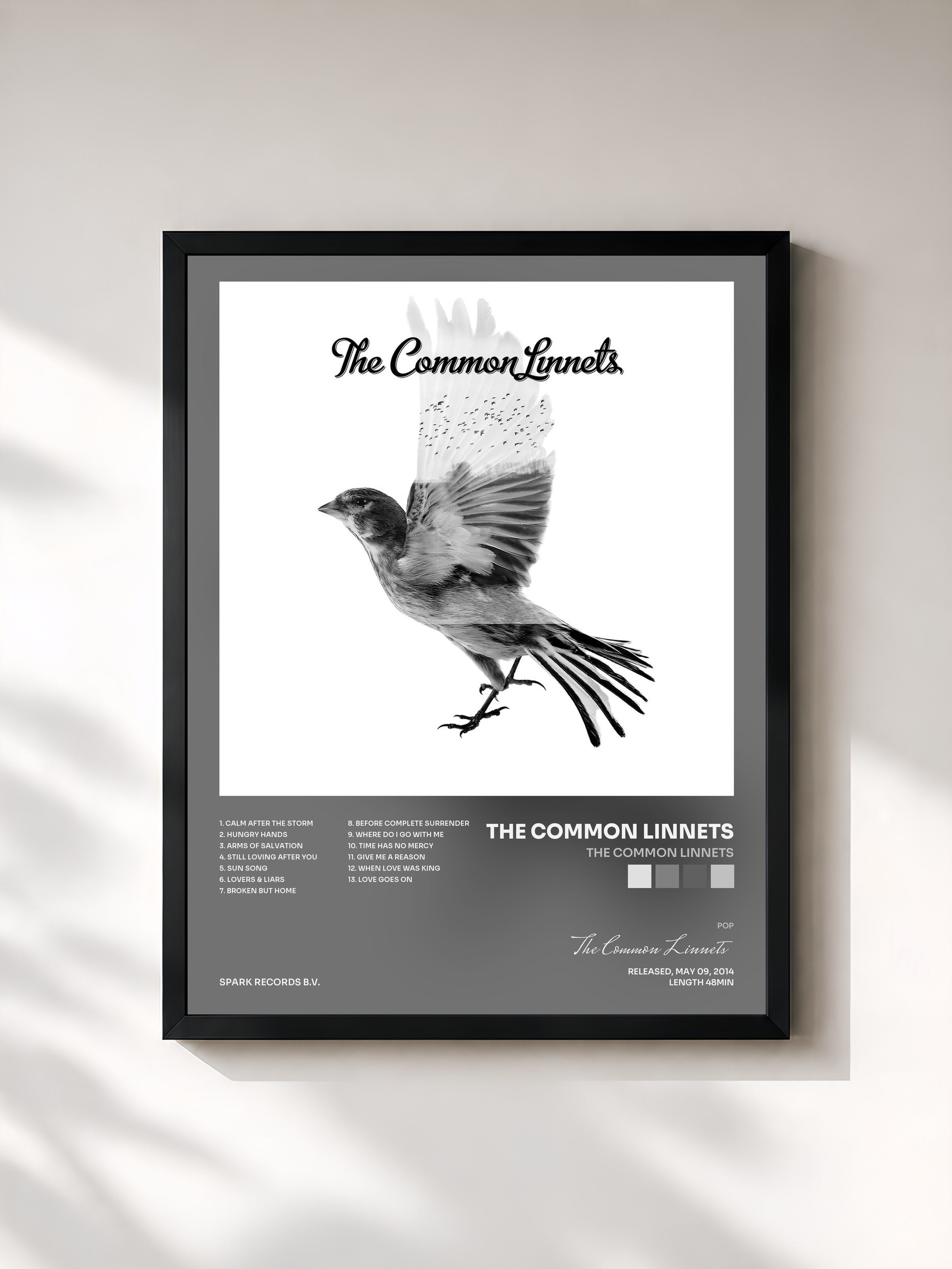 #noir Tableau de l'album The Common Linnets de The Common Linnets, cadre noir, imprimé et encadré en France