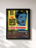 #noir Tableau de l'album Blues, Soul & Ballads de Dinah Washington, cadre noir, imprimé et encadré en France