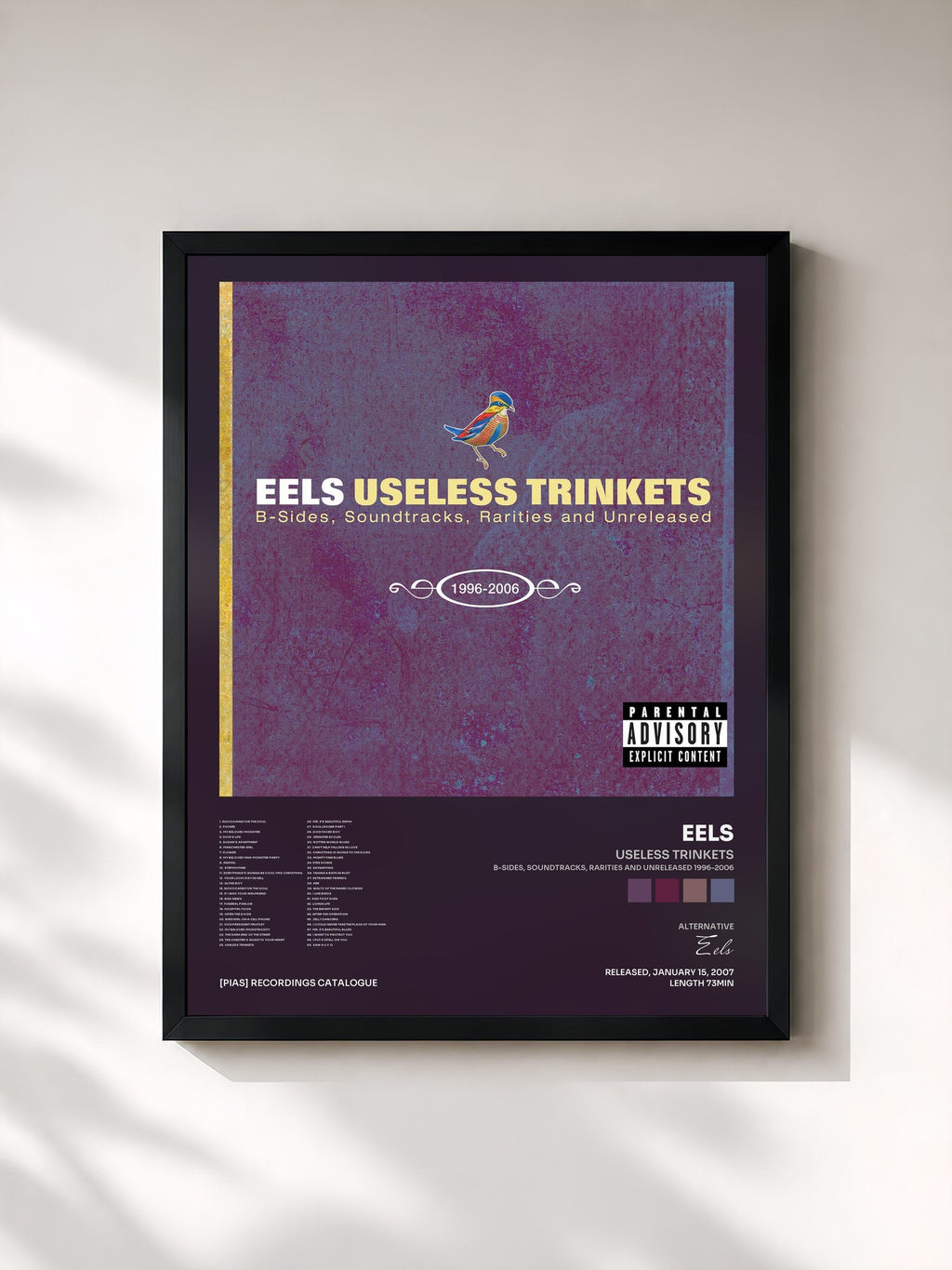 #noir Tableau de l'album Useless Trinkets (B-Sides, Soundtracks, Rarities and Unreleased 1996-2006) de Eels, cadre noir, imprimé et encadré en France