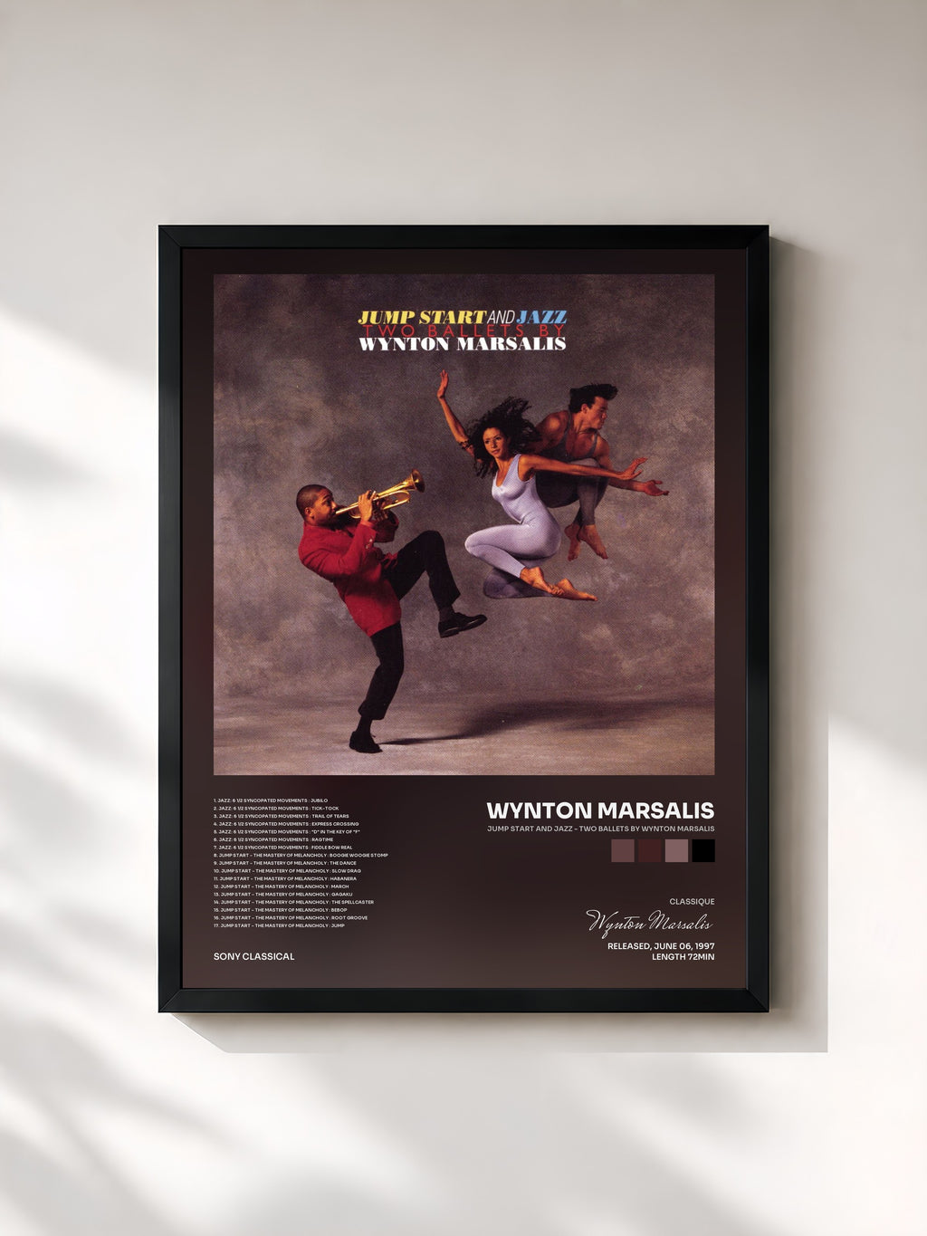 #noir Jump Start and Jazz - Two Ballets by Wynton Marsalis von Wynton Marsalis als gerahmter Kunstdruck, schwarzer Rahmen, gedruckt und gerahmt in Frankreich