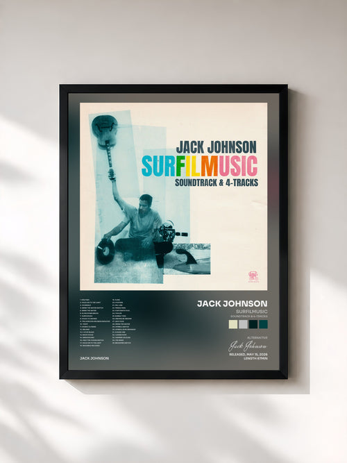 Jack Johnson · SURFILMUSIC (Soundtrack & 4-Tracks) — Affiche encadrée