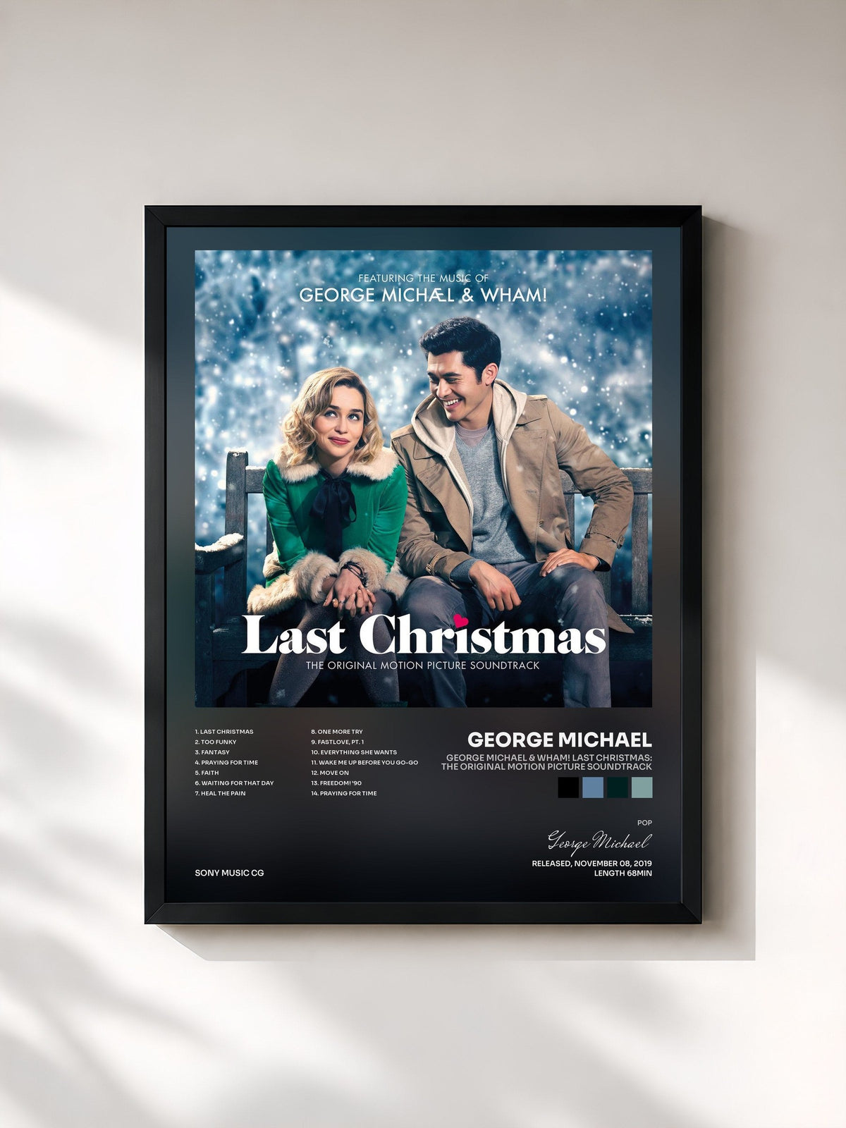 #noir Tableau de l'album George Michael & Wham! Last Christmas: The Original Motion Picture Soundtrack de George Michael, cadre noir, imprimé et encadré en France