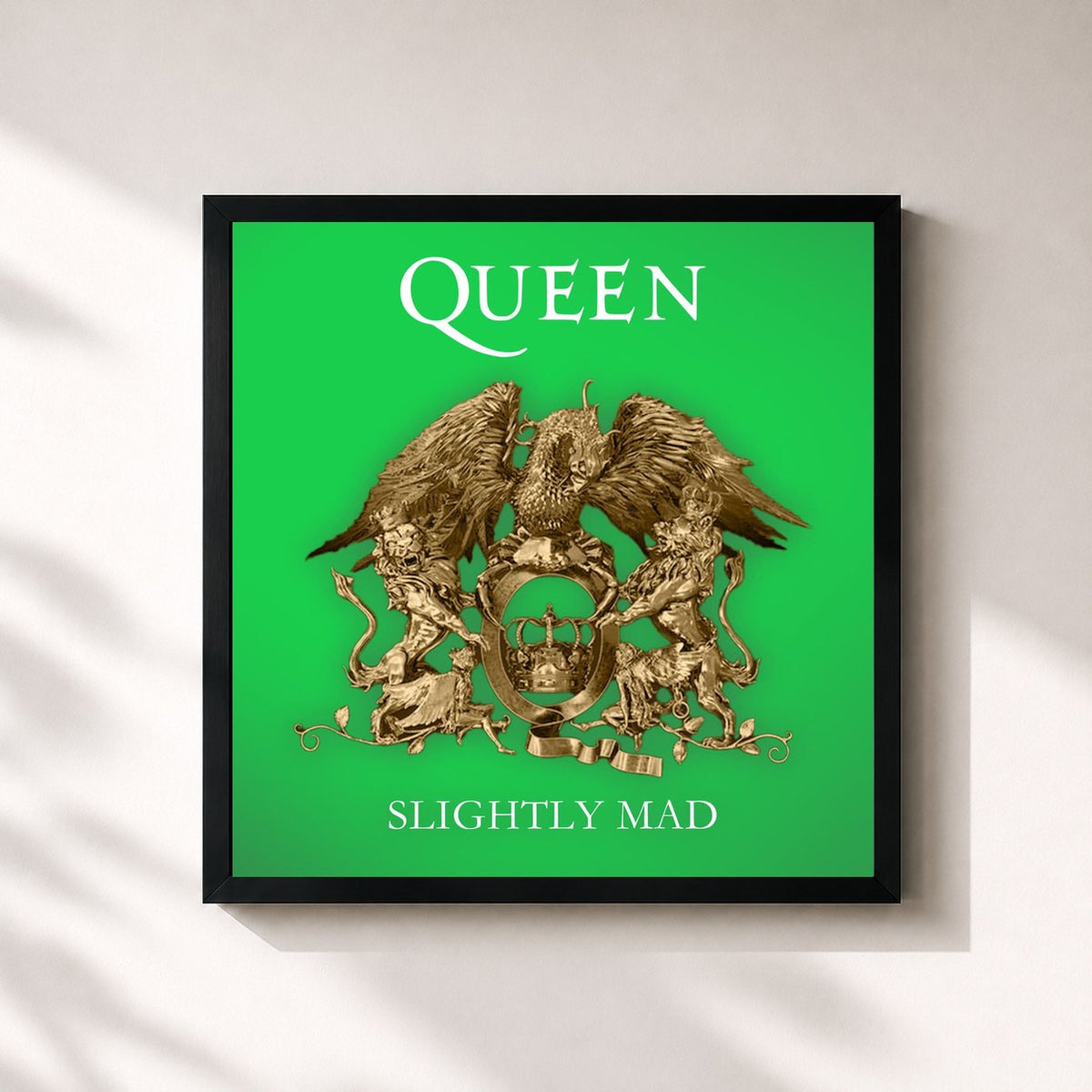 #noir Tableau carré de l'album Slightly Mad de Queen, cadre noir 32x32 cm
