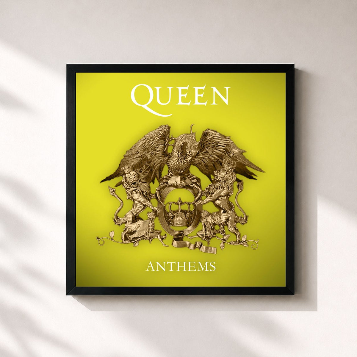 #noir Tableau carré de l'album Anthems de Queen, cadre noir 32x32 cm