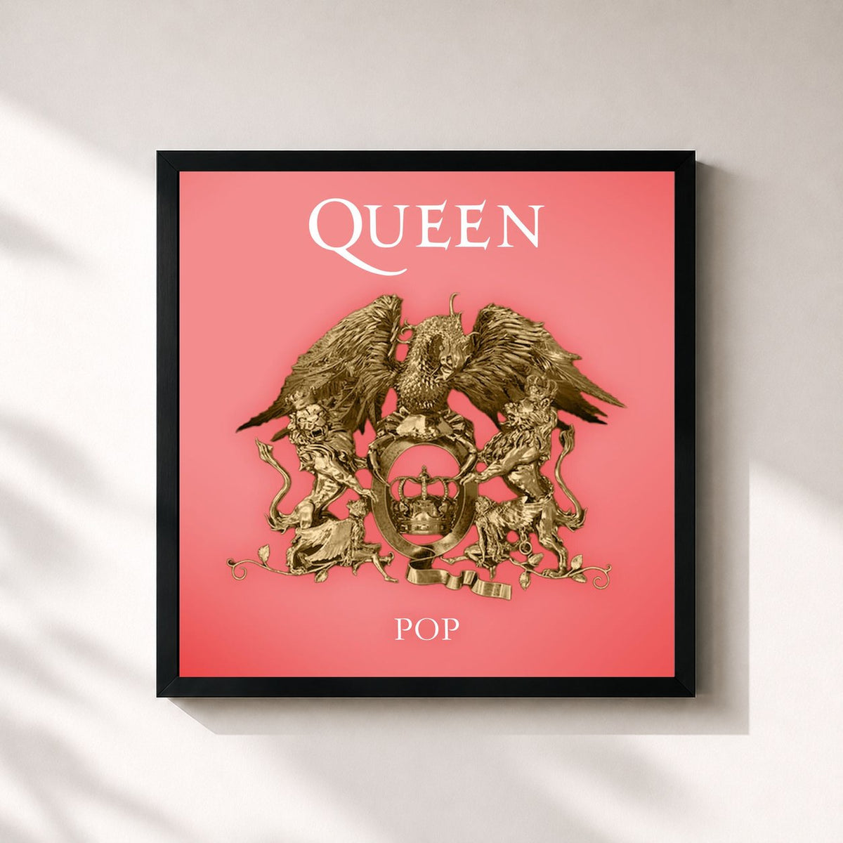 #noir Tableau carré de l'album Pop de Queen, cadre noir 32x32 cm