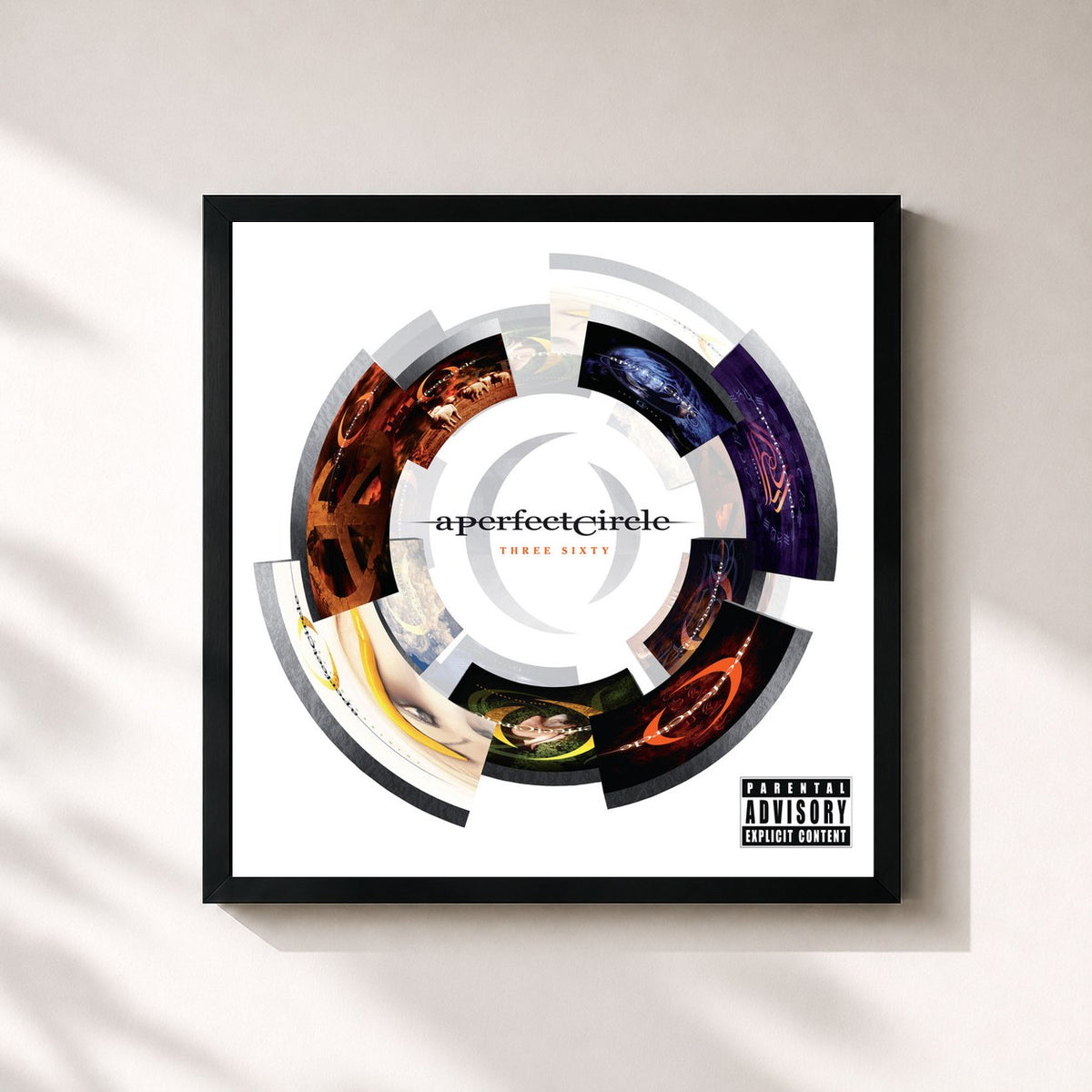 #noir Three Sixty by A Perfect Circle as a square framed art print, black 32x32 cm frame